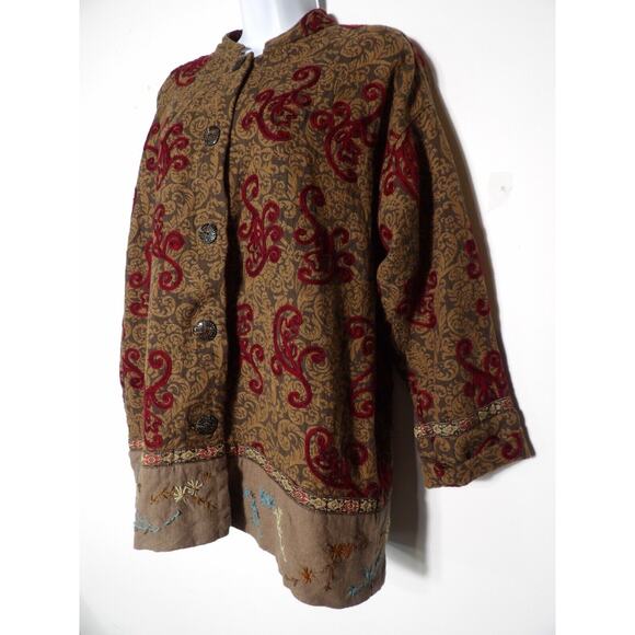 Cedar Canyon Clothing Company Jacket Shacket Medium Brown Maroon Button Vtg - Picture 2 of 10